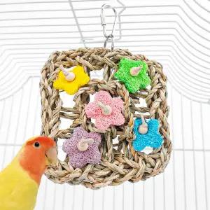 [하프클럽/올펫몰]꼬꼬마 플라워매트 앵무새 해초장난감 입질해소 05613