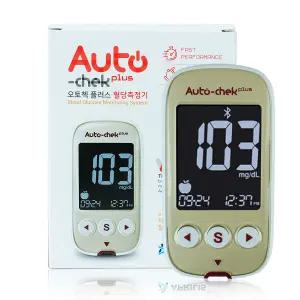 오토첵 플러스 혈당계[측정기+측정지 10매+채혈기+파우치+침10개]