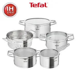 테팔 인덕션 스테인리스스틸 노르디카 5종(편수16+양수18+양수20+곰솥24+찜기24)
