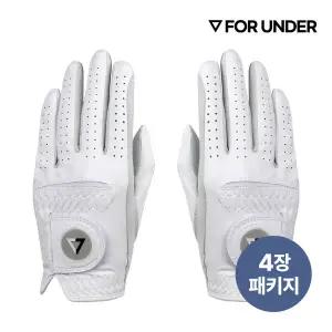 [포언더 정품] 25년 신상품 반양피 여성 양손 골프장갑_4 장 1팩