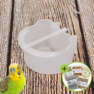 [하프클럽/올펫몰]프리미엄 반달모이통(소) 앵무새 급식기 걸이형 물통