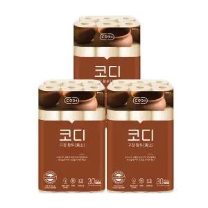 [코디][쌍용씨앤비]고창황토 화장지 30m 30롤 3팩(총90롤)/무료배송/천연펄프