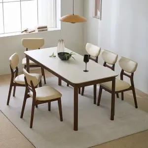[파로마] 데니벨 세라믹 원목식탁 의자 세트 6인용 1800 (의자6) 착불