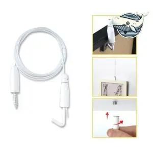 천장걸이 액자와이어 고정용 스트링 1M 화이트 와이어로프 액자와이어로프 틈새용 천장고정