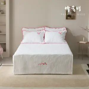 [박술녀] 순면 자수광목 침대커버 스커트 슈퍼싱글SS / 프리미엄 매트리스 커버