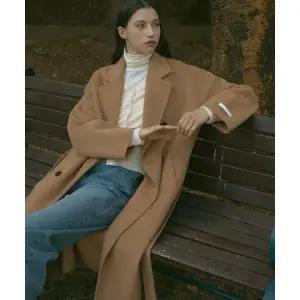 [드로우핏 우먼](타임스퀘어점패션관)울 핸드메이드 더블 롱코트