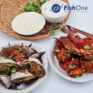 [피시원][피시원] 양념꽃게장300gx4팩+알배기 간장꽃게장500gx4팩