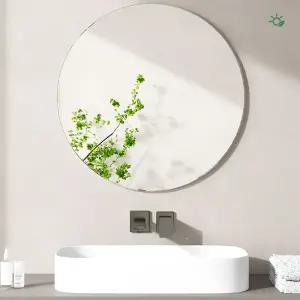 부착형 거울 아크릴 원형 욕실 벽 접착식 전면 미러 30X30cm