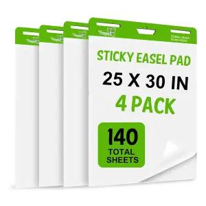 끈적끈적한 이젤 패드 25인치 x 30인치 35장/패드 4장/팩 140장 사무실 교실용 대형 흰색 용지 교사용 플립