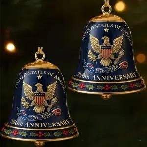 250주년 기념 벨 장식 ？ 수제 1776-2026 미국 실내 야외 걸이 애국 기념품 친구 및 가족을 위한 행운의