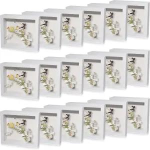 18팩 섀도우 박스 프레임 디스플레이 케이스 사각 액자 사진용 꽃 기념 결혼식 꽃다발 아버지의 날 졸업