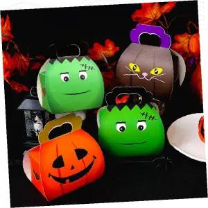 할로윈 선물상자 캐릭터 손잡이 포장박스 파티용품 답례품 종이가방 호박 프랑켄슈타인 고양이 디자인