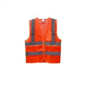 고품질 반사조끼 형광 어두운곳 작업 안전조끼 주황 XXL (WFKAQRA)