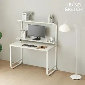 [리빙스케치] 국내제작 옥스퍼드 1200 높은 선반형 2단 A타입 책상[착불]E0등급 컴퓨터 학생용