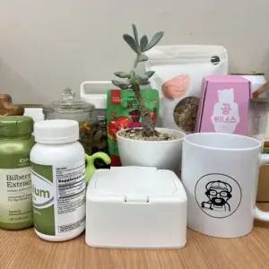 사각 원터치 화장솜 면봉 소품정리함 케이스 WFIPUY2