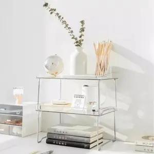 접이식 미니선반 투명 아크릴 정리대 다용도 화장대 주방 수납선반