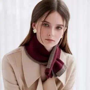 남성 여성 겨울코디 숏머플러 씨움 투톤 고급스러운