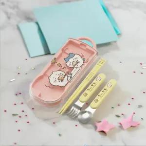 스케이터 치이카와 수저세트 도시락 수저 숟가락 포크 젓가락 휴대용 슬라이드 케이스 트리오