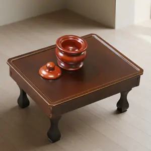 가온공방 원목 접이식 교자상 510x390 1~2인용 밥상 미니 혼밥 흑단