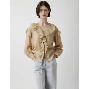 [ZOOC](천안아산점)프릴 드로우 블라우스 Z253MSC004