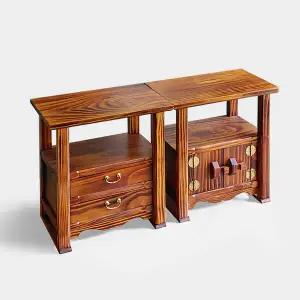 [마루엔개비] 미송 원목전대 서랍 전화기대 협탁