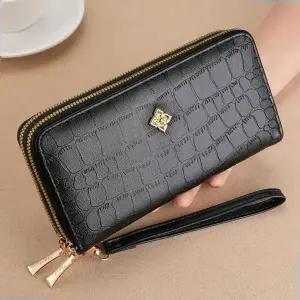 지퍼 지갑 장 심플무늬 2단 ELZ-014