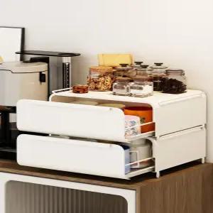 철제 커피머신선반 싱크대위수납장 커피장 서랍형 아이보리화이트 탕비실 아이보리 서랍 수납 보