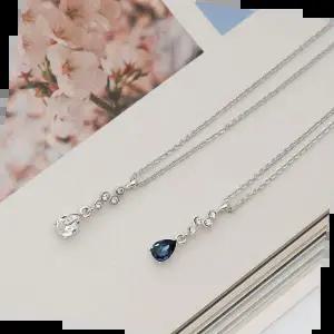 실버목걸이 아그네스 스와로브스키 크리스탈 제작 목걸이 3종 택1