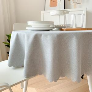 원탁보 패브릭 방수 테이블보 린넨 상품 카키 원형 사각 식탁천 90CM 지름 원탁 식탁보