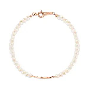 [비앤비골드] 14K 골드 라운딩 커브 파이프 진주 팔찌 CHB41116