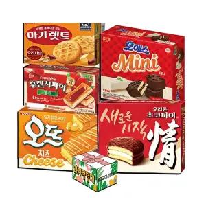 과자탐험대 사무실 간식 과자 5종,A세트(초코파이 후렌치파이 오뜨치즈 오예스미니 마가렛트)