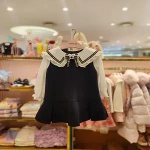 프렌치캣5 네이비배색주름원피스 (Q61DAO250)