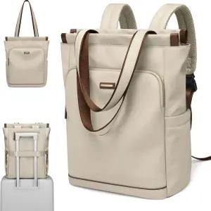 여성 캐주얼 데이팩 노트북 토트백 직장 대학 여행 레저용 골프 수파그스 컨버터블 백팩 (Apricot)