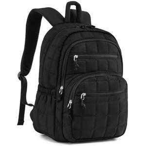 여성용 CLOKARS 책가방, 고등학생용 틴 백팩, 퍼퍼 퀼팅 직장 여행 엄마 캐주얼 데이팩, 블랙