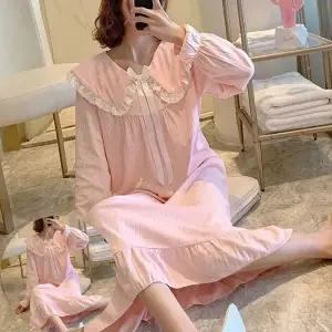 편한홈웨어엄마실내복 여자 신혼 여행 룩 홈 드레스 레이스 잠옷 원피스