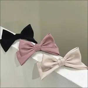 헤어 빅리본 핀 봉긋 집게핀 입체 리본핀 포인트