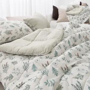 소프트마이크로이불 플로럴 사계절 차렵이불SS 베이지 먼지없는 침구 1P