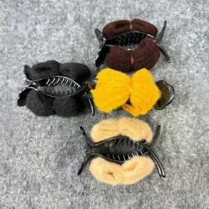 여성 미니 리본 똥머리 포니테일 집게핀 헤어 포인트