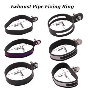디자인 범용 오토바이 배기 오토바이 머플러 탄소 섬유 배기 파이프 클램프 홀더 고정 링 지원 브래킷