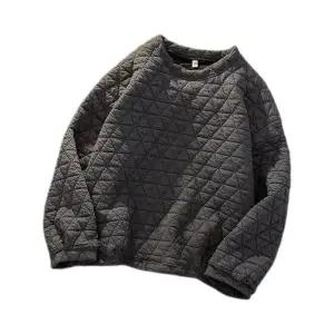 남자 패딩맨투맨 경량 두꺼운 누빔 라운드 체크 맨투맨 커플