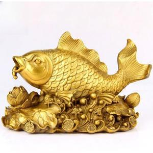 황금 잉어 장식 관상용 황동 구리 삼족 금붕어 인테리어 마리 장 황금잉어 한 1 HR18호 사업운 모형 삼족오