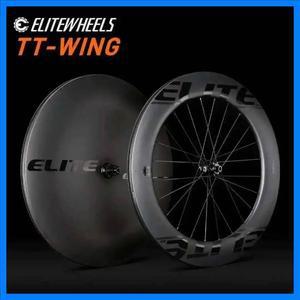 ELITEWHEELS 카본 디스크 휠 에어로 모양 UD 매트 와이드 휠 클린처 관형 튜브리스 트라이애슬론 자전거 TT