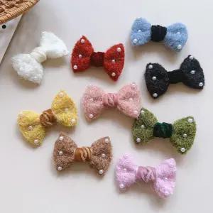 모직 털리본 비즈장식 부자재 재료 10개 리본 공예 장식 장식품