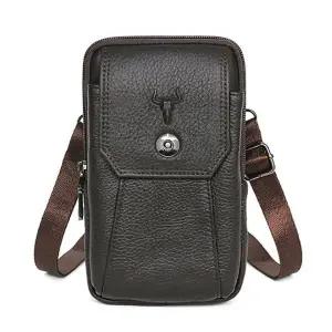 ( )남성 가죽 미니 크로스백 데일리 숄더백 보조 가방