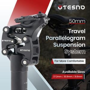 TESNO 자전거 시트포스트 충격 흡수 장치 포함 27.2/30.9/31.6mm MTB 서스펜션 포 링크 안장 튜브 350mm