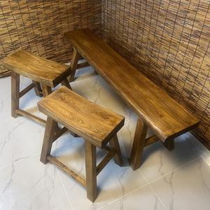 샤크팡 고재벤치 미니 50X26X45CM 나무 의자벤치 스툴 원목 사각 우드