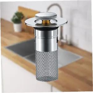 세면대용 원터치 배수구 거름망 스테인리스 메시 필터 막힘방지 청소용 욕실 싱크대