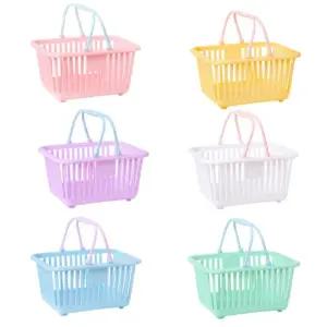파스텔 미니 바구니 손잡이 바스켓 소품정리