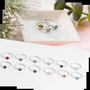 에메랄드 (스와로브스키) (실버) 데일리 탄생석 반지