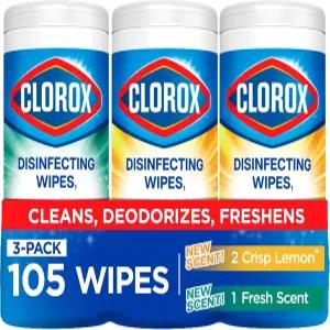 클로록스 소독 물티슈 밸류 팩 청소 각 35개 3개 (패키지는 다를 수 있습니다) 패키지는 있습니다